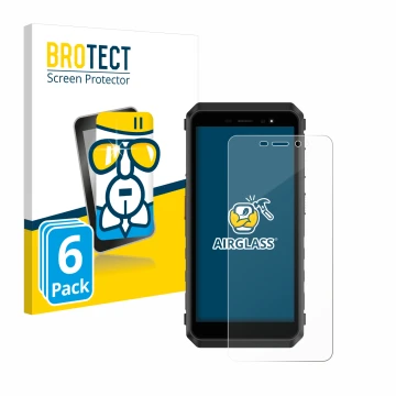 Front side of a product packaging with the brand logo BROTECT. Next to it is the device Ulefone Power Armor X11 Pro shown with