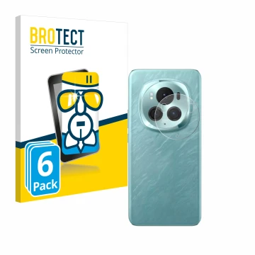Front side of a product packaging with the brand logo BROTECT. Next to it is the device Honor Magic 6 Pro (ONLY Camera Lens) s