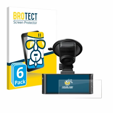 Front side of a product packaging with the brand logo BROTECT. Next to it is the device Redtiger F7NS 4K shown with the corres