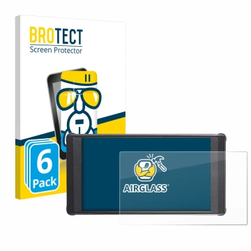 Front side of a product packaging with the brand logo BROTECT. Next to it is the device Portkeys PT6 shown with the correspond