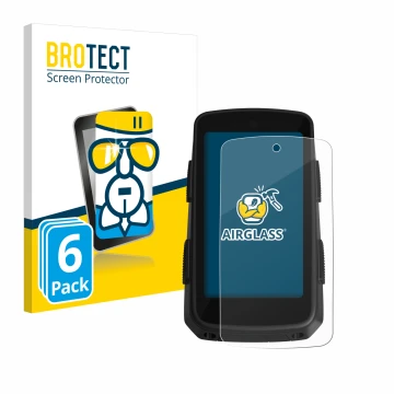 Front side of a product packaging with the brand logo BROTECT. Next to it is the device Hammerhead Karoo 3 shown with the corr