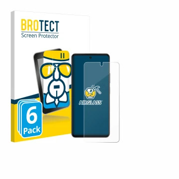 Front side of a product packaging with the brand logo BROTECT. Next to it is the device Oppo A79 5G shown with the correspondi