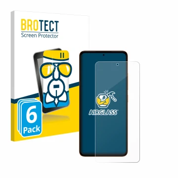 Front side of a product packaging with the brand logo BROTECT. Next to it is the device HMD Pulse shown with the corresponding