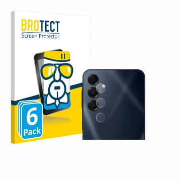 Front side of a product packaging with the brand logo BROTECT. Next to it is the device Samsung Galaxy A16 5G (ONLY Camera Len
