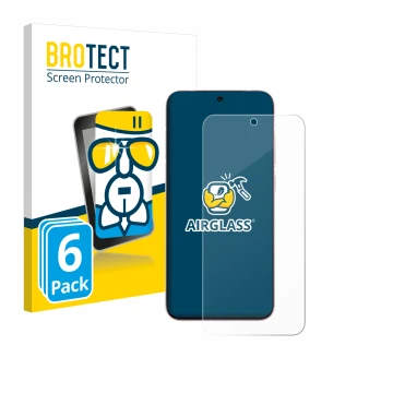 Front side of a product packaging with the brand logo BROTECT. Next to it is the device Vivo X200 Pro mini shown with the corr