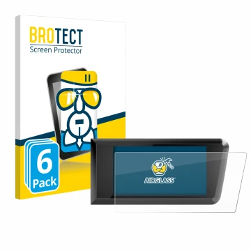 Front side of a product packaging with the brand logo BROTECT. Next to it is the device Bosch Purion 400 shown with the corres
