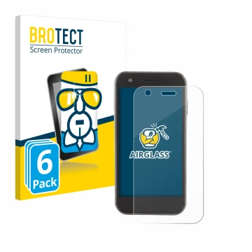 Front side of a product packaging with the brand logo BROTECT. Next to it is the device Soyes XS12 shown with the correspondin
