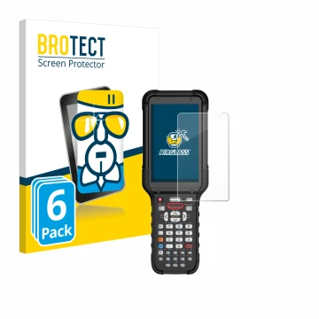 Front side of a product packaging with the brand logo BROTECT. Next to it is the device Honeywell CK67 shown with the correspo
