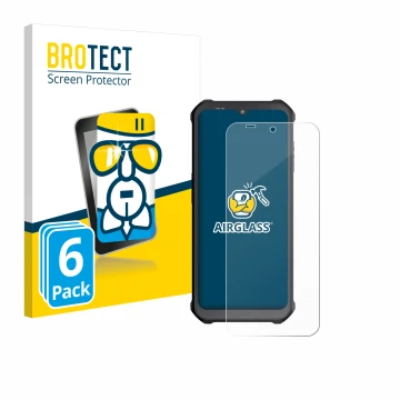 Front side of a product packaging with the brand logo BROTECT. Next to it is the device Sonim XP400 shown with the correspondi