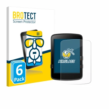 Front side of a product packaging with the brand logo BROTECT. Next to it is the device Bryton Rider 17 shown with the corresp
