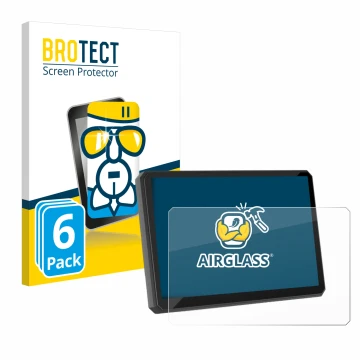 Front side of a product packaging with the brand logo BROTECT. Next to it is the device Carpuride W502BS 5