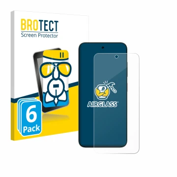 Front side of a product packaging with the brand logo BROTECT. Next to it is the device ZTE Blade V70 shown with the correspon