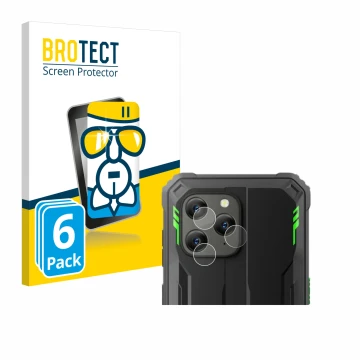 Front side of a product packaging with the brand logo BROTECT. Next to it is the device Blackview BV5300 Plus (ONLY Camera Len