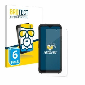 Front side of a product packaging with the brand logo BROTECT. Next to it is the device AGM H Max shown with the corresponding