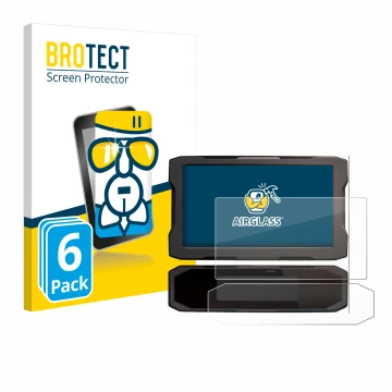 Front side of a product packaging with the brand logo BROTECT. Next to it is the device Honda NT 1100 2021 shown with the corr