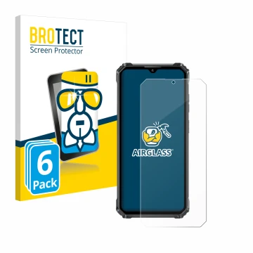 Front side of a product packaging with the brand logo BROTECT. Next to it is the device Oukitel G1 shown with the correspondin