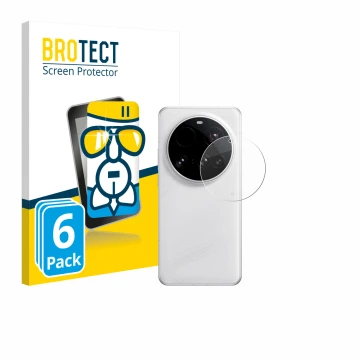 Front side of a product packaging with the brand logo BROTECT. Next to it is the device Xiaomi 15 Ultra (ONLY Camera Lens) sho