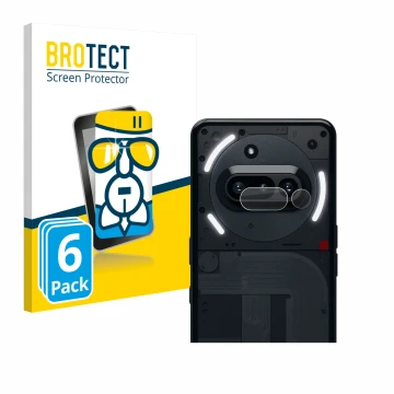 Front side of a product packaging with the brand logo BROTECT. Next to it is the device Nothing Phone (3a) (ONLY Camera Lens) 