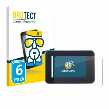 Front side of a product packaging with the brand logo BROTECT. Next to it is the device Yamaha MT-07 2023 shown with the corre