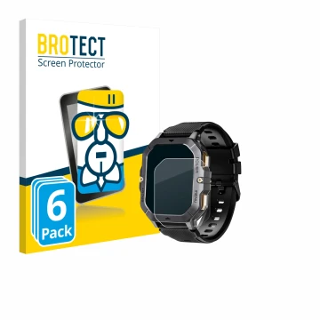 Front side of a product packaging with the brand logo BROTECT. Next to it is the device Oukitel BT101 2.02