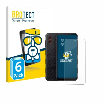 Front side of a product packaging with the brand logo BROTECT. Next to it is the device Samsung Galaxy XCover 7 Pro (Front+Cam