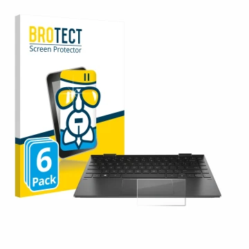 Front side of a product packaging with the brand logo BROTECT. Next to it is the device HP Envy x360 (13-X) (ONLY Touch Trackp