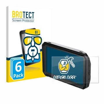 Front side of a product packaging with the brand logo BROTECT. Next to it is the device Blackmagic Design Pyxis Monitor 5
