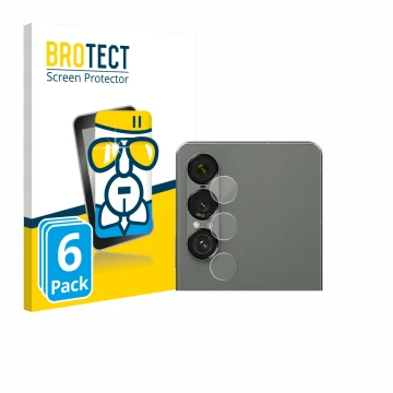 Front side of a product packaging with the brand logo BROTECT. Next to it is the device Sony Xperia 1 VII (ONLY Camera Lens) s