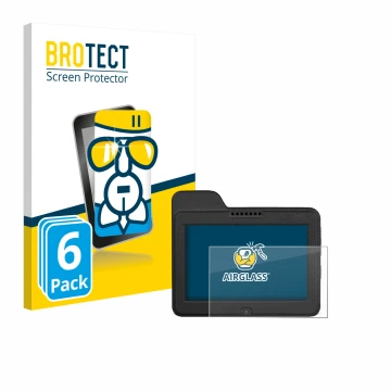 Front side of a product packaging with the brand logo BROTECT. Next to it is the device Naviter Omni shown with the correspond