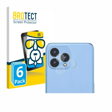 Front side of a product packaging with the brand logo BROTECT. Next to it is the device Cubot P80 (ONLY Camera) shown with the