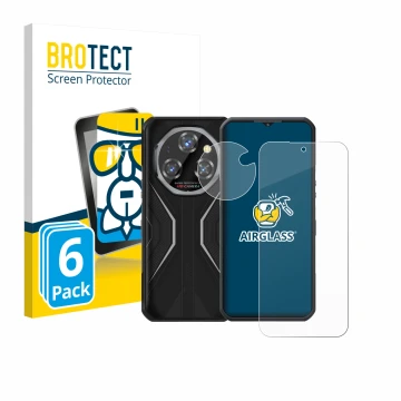 Front side of a product packaging with the brand logo BROTECT. Next to it is the device Oukitel WP55 Pro (Front+Camera) shown 