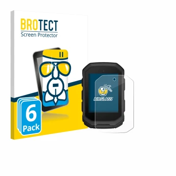 Front side of a product packaging with the brand logo BROTECT. Next to it is the device Garmin Edge MTB shown with the corresp