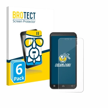 Front side of a product packaging with the brand logo BROTECT. Next to it is the device Emporia Smart ME7 shown with the corre