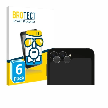 Front side of a product packaging with the brand logo BROTECT. Next to it is the device Samsung Galaxy Z Flip 7 FE (ONLY Camer