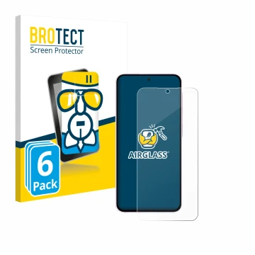 Front side of a product packaging with the brand logo BROTECT. Next to it is the device Samsung Galaxy A56 5G (case-friendly) 