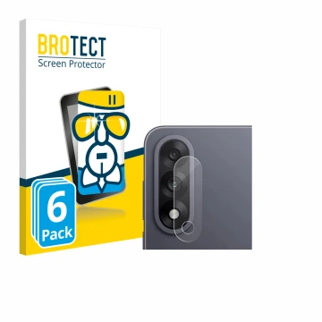 Front side of a product packaging with the brand logo BROTECT. Next to it is the device OnePlus Nord 5 (ONLY Camera Lens) show