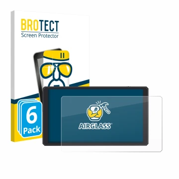 Front side of a product packaging with the brand logo BROTECT. Next to it is the device Feelworld CUT6 6
