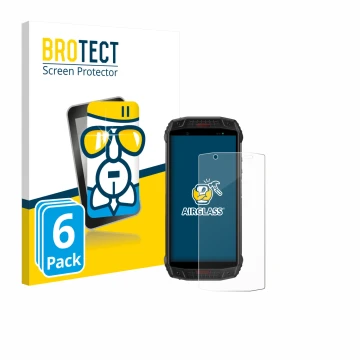 Front side of a product packaging with the brand logo BROTECT. Next to it is the device Ulefone Armor 15 shown with the corres