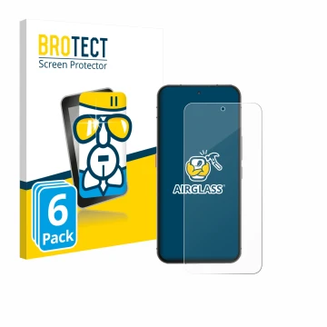 Front side of a product packaging with the brand logo BROTECT. Next to it is the device Oukitel WP210 5G shown with the corres