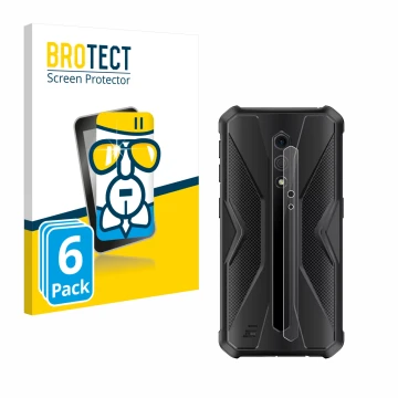Front side of a product packaging with the brand logo BROTECT. Next to it is the device Ulefone Armor X12 Pro (ONLY Camera Len