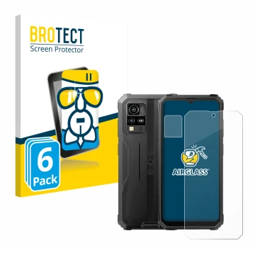 Front side of a product packaging with the brand logo BROTECT. Next to it is the device Blackview BV4800 SE (Front+Camera) sho