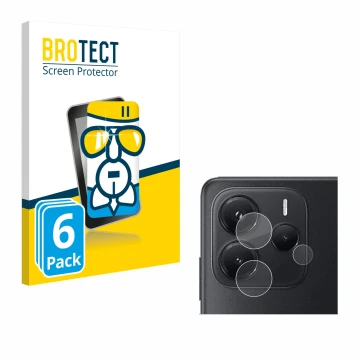 Front side of a product packaging with the brand logo BROTECT. Next to it is the device Xiaomi Redmi Note 14 4G (ONLY Camera L