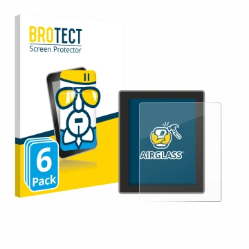 Front side of a product packaging with the brand logo BROTECT. Next to it is the device Peterson Strobostomp Mini shown with t