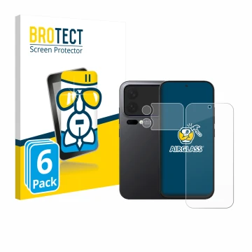 Front side of a product packaging with the brand logo BROTECT. Next to it is the device Xiaomi 17 Pro (Front+Camera) shown wit
