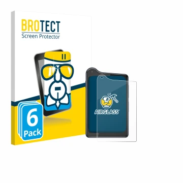 Front side of a product packaging with the brand logo BROTECT. Next to it is the device Xiaomi Qin K25 shown with the correspo