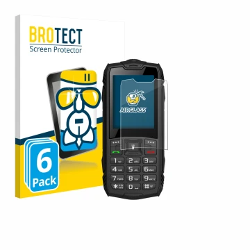 Front side of a product packaging with the brand logo BROTECT. Next to it is the device Hammer Rock shown with the correspondi