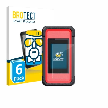 Front side of a product packaging with the brand logo BROTECT. Next to it is the device Launch X431 SmartLink C V2.0 shown wit