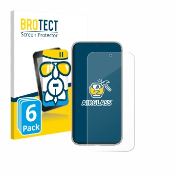 Front side of a product packaging with the brand logo BROTECT. Next to it is the device Huawei Mate 70 Air shown with the corr