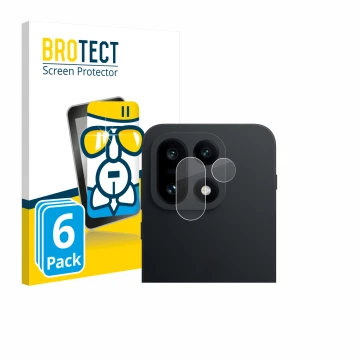Front side of a product packaging with the brand logo BROTECT. Next to it is the device OnePlus 15 (ONLY Camera Lens) shown wi