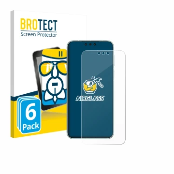 Front side of a product packaging with the brand logo BROTECT. Next to it is the device Huawei Mate 80 Pro Max shown with the 